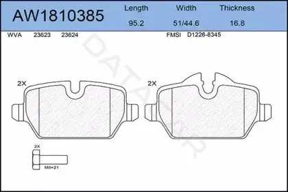 Тормозные колодки AYWIPARTS AW1810385