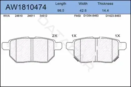 Тормозные колодки AYWIPARTS AW1810474