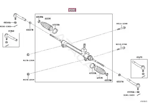 Рулевая рейка TOYOTA 4551033011