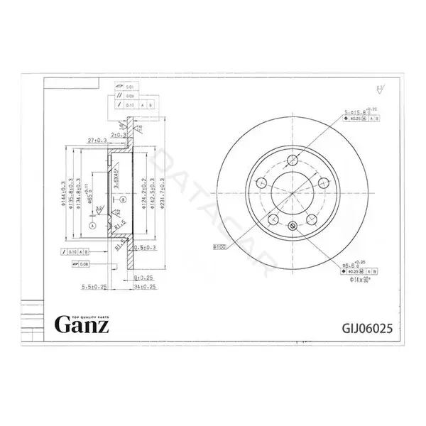 Тормозные диски GANZ GIJ06025