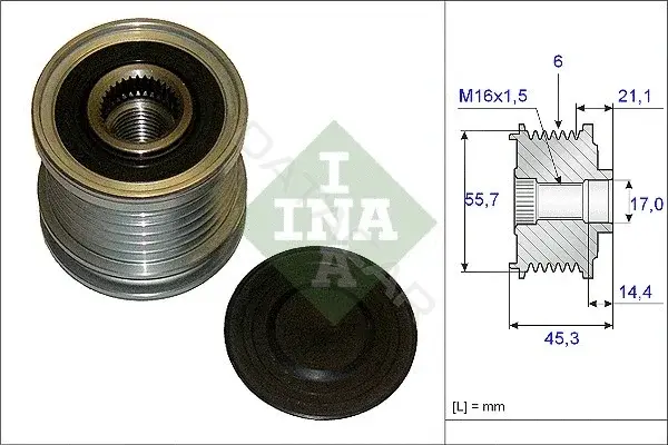 Шкив генератора INA 535003610