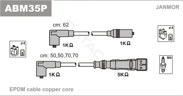 Высоковольтные провода JANMOR ABM35P