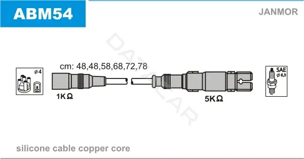 Высоковольтные провода JANMOR ABM54