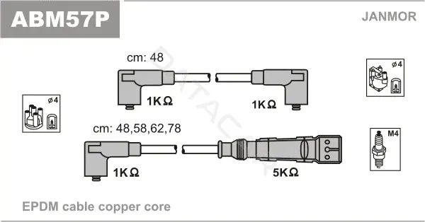 Высоковольтные провода JANMOR ABM57P