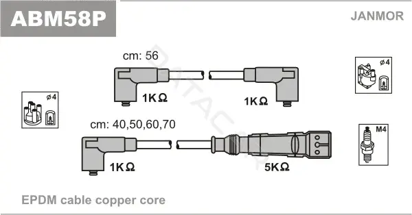 Высоковольтные провода JANMOR ABM58P
