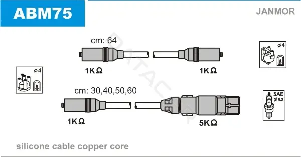 Высоковольтные провода JANMOR ABM75