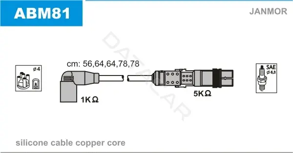 Высоковольтные провода JANMOR ABM81