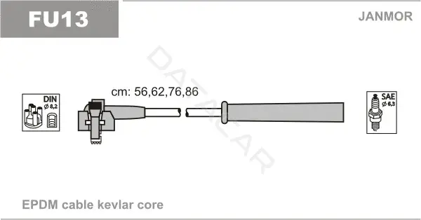 Высоковольтные провода JANMOR FU13