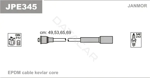 Высоковольтные провода JANMOR JPE345