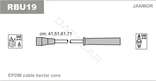 Высоковольтные провода JANMOR RBU19