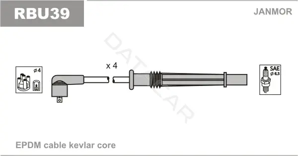 Высоковольтные провода JANMOR RBU39