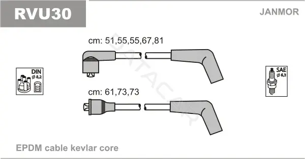 Высоковольтные провода JANMOR RVU30
