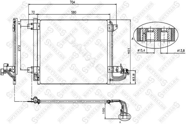 Радиатор кондиционера STELLOX 10-45023-SX