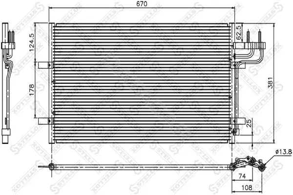 Радиатор кондиционера STELLOX 10-45036-SX
