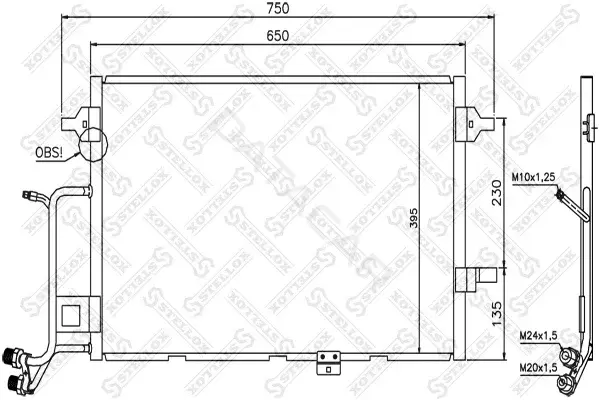 Радиатор кондиционера STELLOX 10-45204-SX