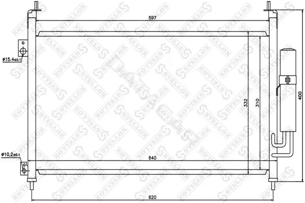 Радиатор кондиционера STELLOX 10-45564-SX