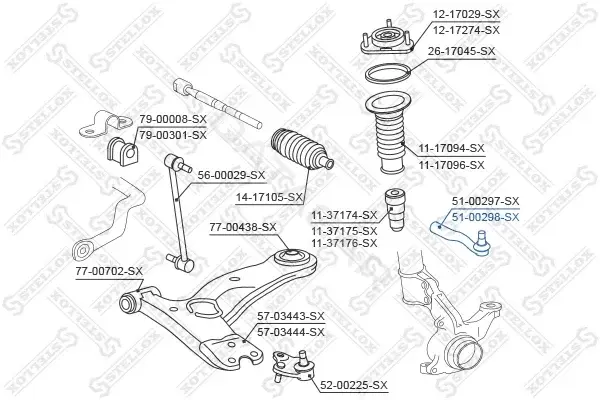 Рулевые наконечники STELLOX 51-00298-SX