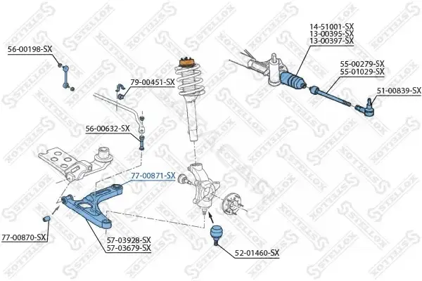 Сайлентблок рычага STELLOX 77-00871-SX