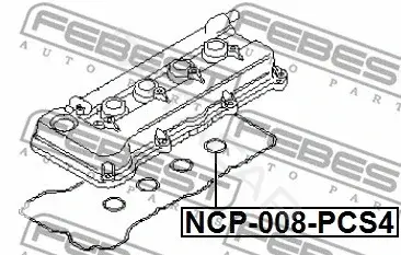 Прокладка клапанной крышки FEBEST NCP-008-PCS4