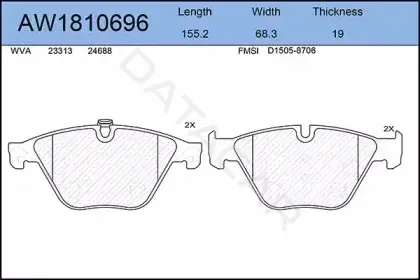 Тормозные колодки AYWIPARTS AW1810696
