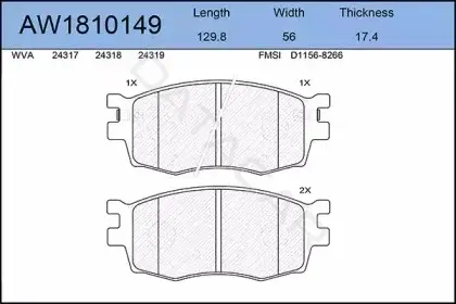Тормозные колодки AYWIPARTS AW1810149