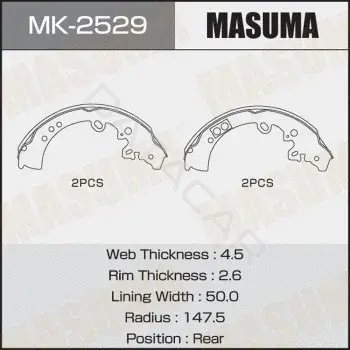 Барабанные колодки MASUMA MK-2529