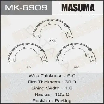 Барабанные колодки MASUMA MK-6909