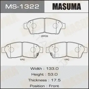 Барабанные колодки MASUMA MS-1322