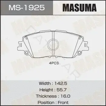 Барабанные колодки MASUMA MS-1925