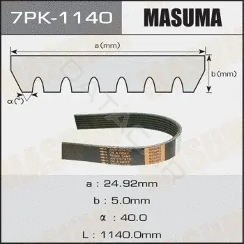 Ремень ручейковый MASUMA 7PK-1140