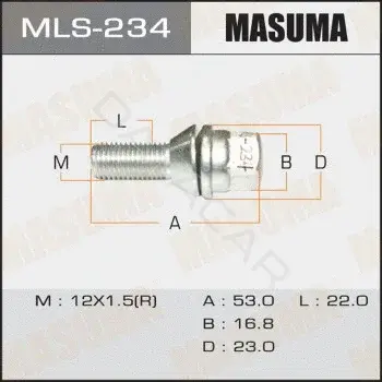 Болт колесный MASUMA MLS-234