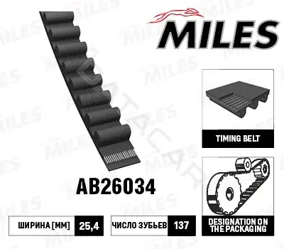 Ремень ГРМ MILES AB26034