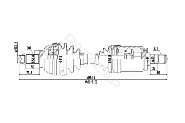 Приводной вал / Полуось DYNAMATRIX DDS205047