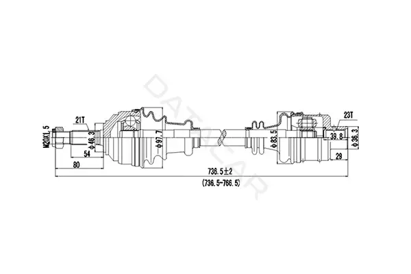 Приводной вал / Полуось DYNAMATRIX DDS250002