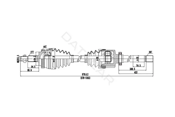 Приводной вал / Полуось DYNAMATRIX DDS250019