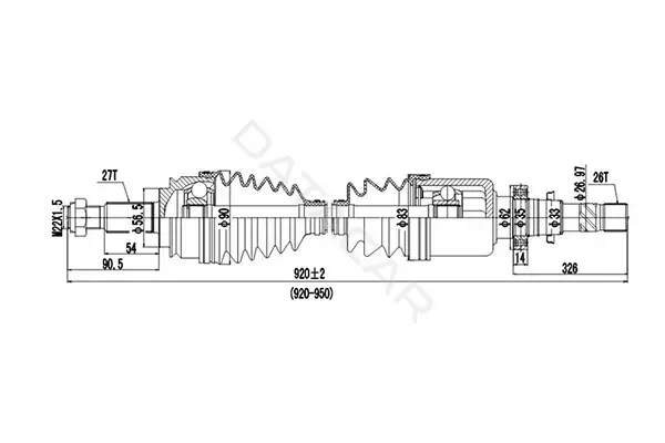 Приводной вал / Полуось DYNAMATRIX DDS299229