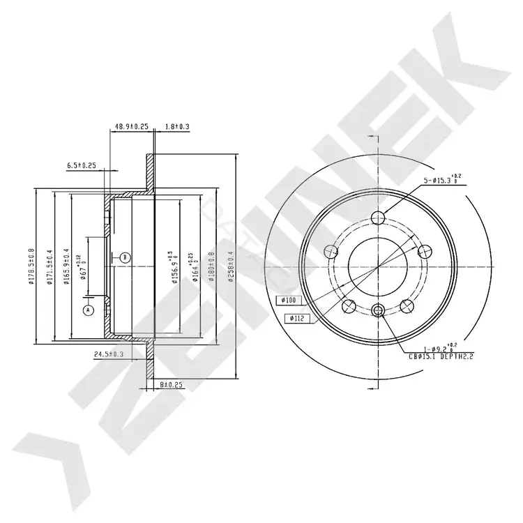 Тормозные диски ZENNEK DBD0287