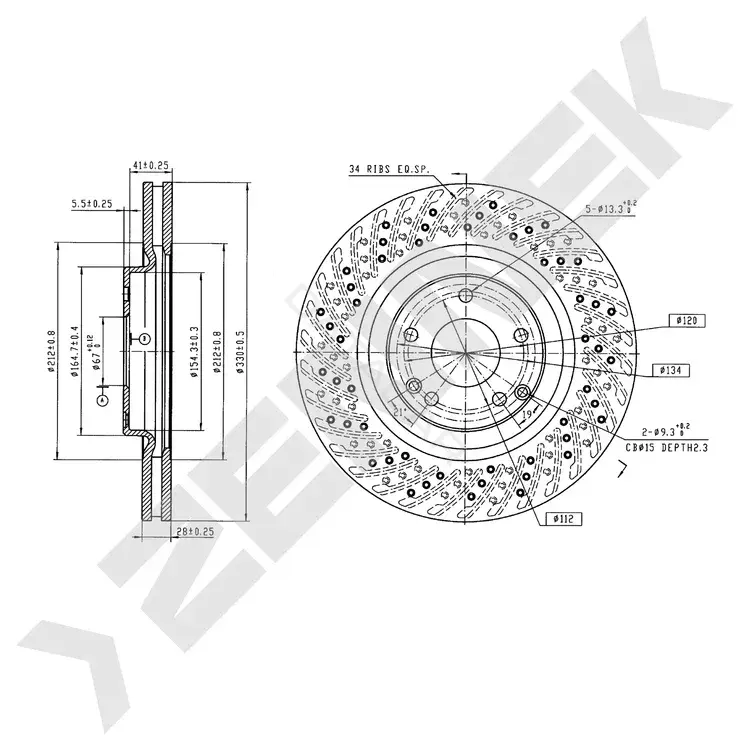 Тормозные диски ZENNEK DBD0490
