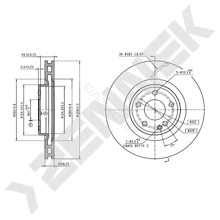 Тормозные диски ZENNEK DBD0538