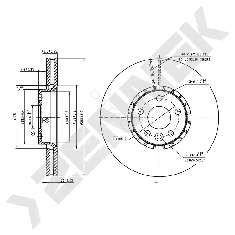Тормозные диски ZENNEK DBD0588