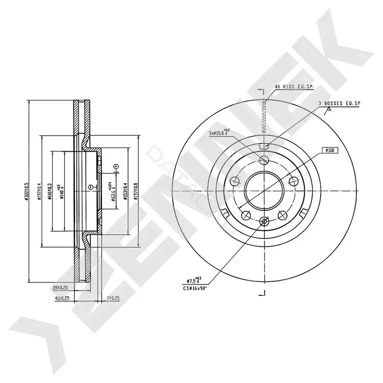 Тормозные диски ZENNEK DBD0597
