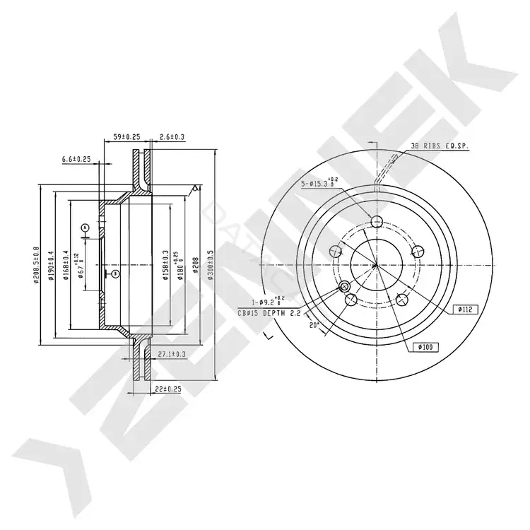 Тормозные диски ZENNEK DBD0793