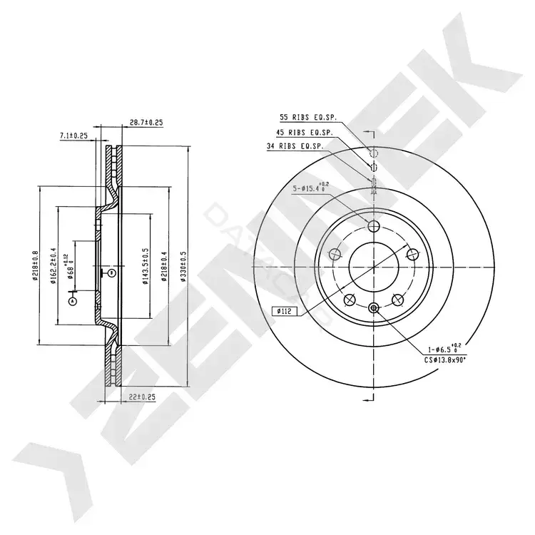 Тормозные диски ZENNEK DBD0861