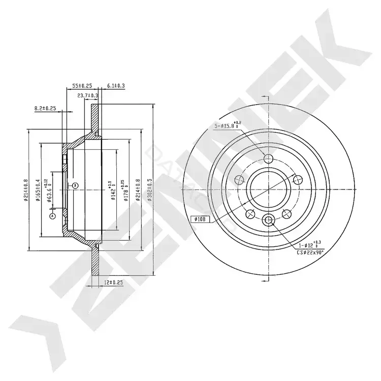Тормозные диски ZENNEK DBD0879