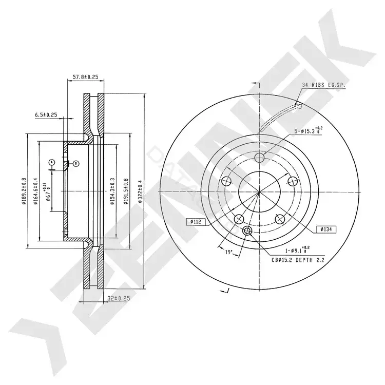 Тормозные диски ZENNEK DBD0963