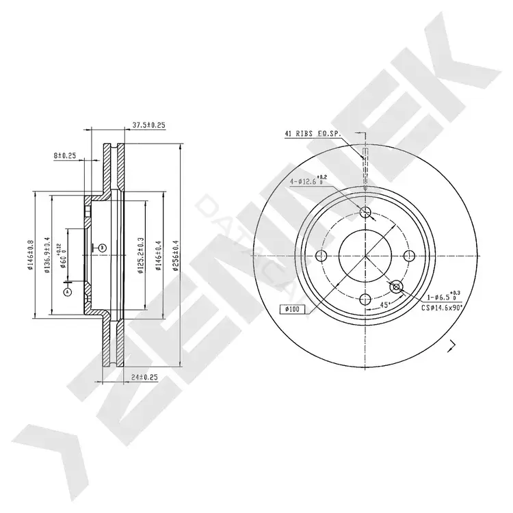 Тормозные диски ZENNEK DBD0969