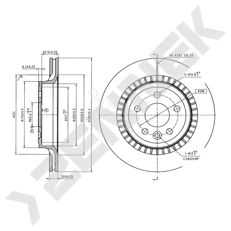 Тормозные диски ZENNEK DBD0979