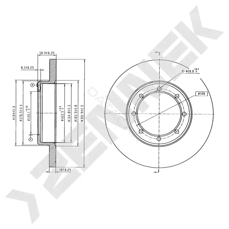 Тормозные диски ZENNEK DBD0994