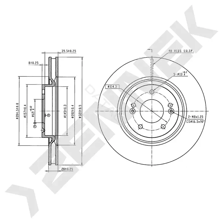 Тормозные диски ZENNEK DBD1102