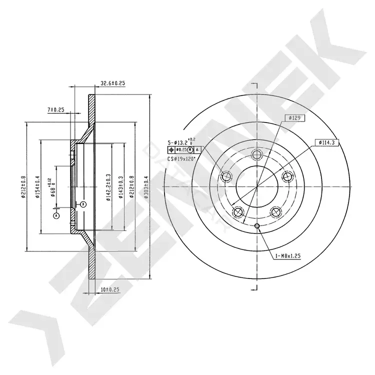 Тормозные диски ZENNEK DBD1120